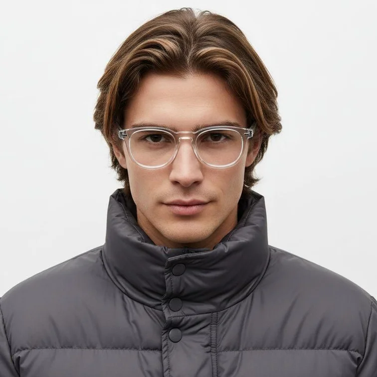 Gafas rectangulares de acetato transparente #BS0522-0013