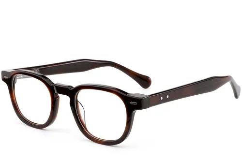 Lunettes rectangulaires en acétate marron #BS0522-0014