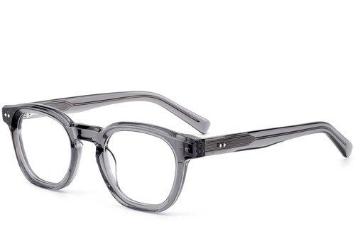 Oval Grey Acetate Glasses #BS0522-0017