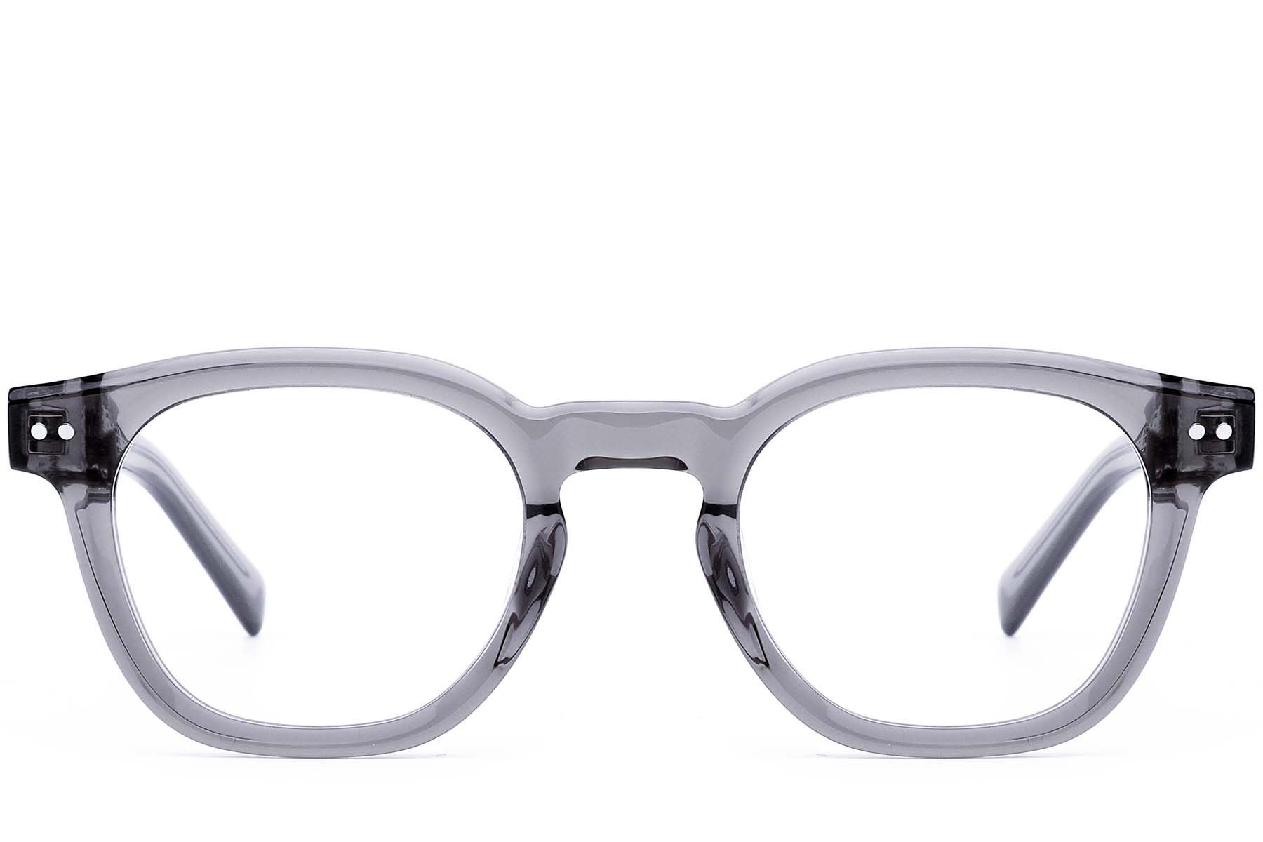 Oval Grey Acetate Glasses #BS0522-0017