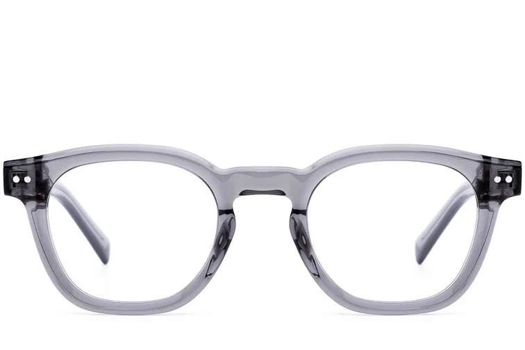 Oval Grey Acetate Glasses #BS0522-0017