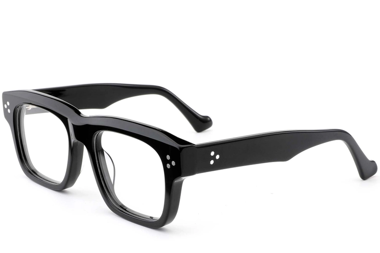 Gafas rectangulares de acetato negro #BS0522-0020