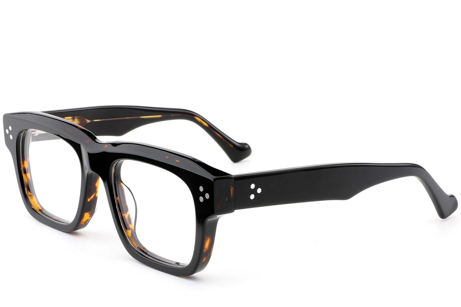 Rectangular Tortoiseshell Acetate Glasses #BS0522-0022