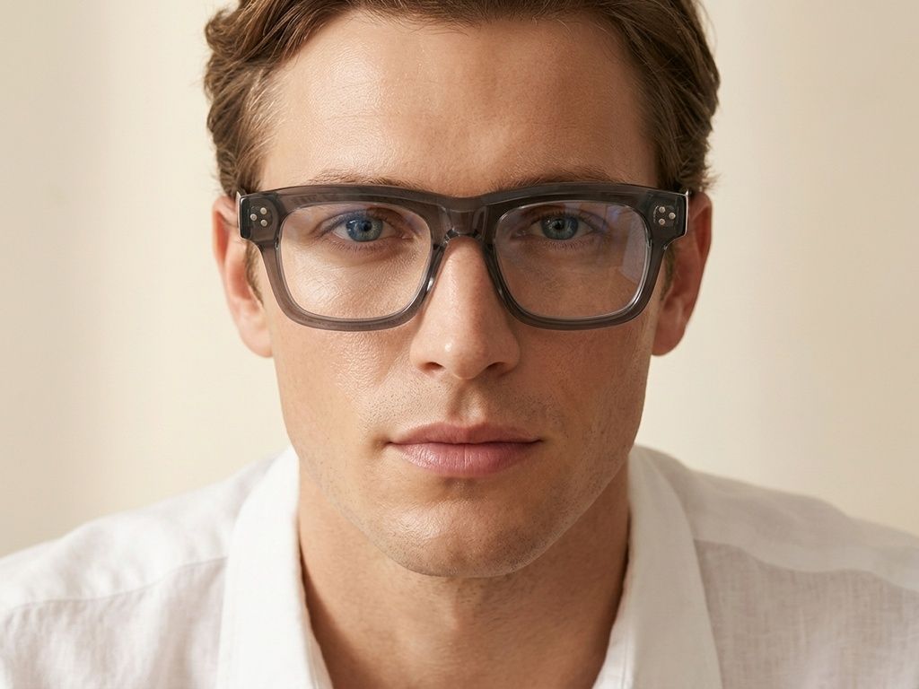 Gafas rectangulares de acetato gris #BS0522-0023