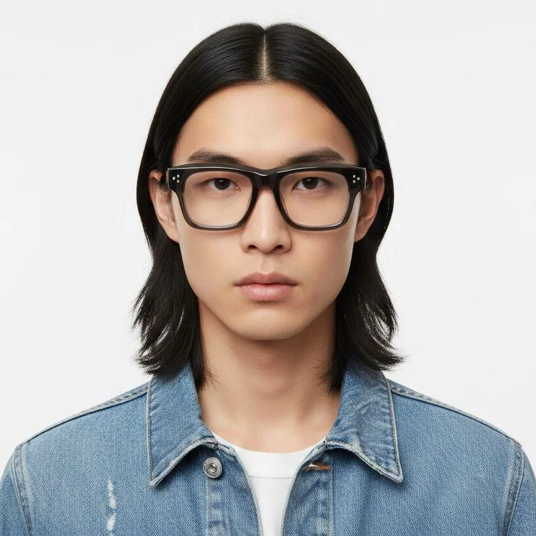 Gafas rectangulares de acetato gris #BS0522-0023