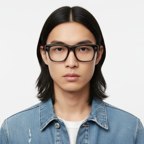 Rectangular Grey Acetate Glasses #BS0522-0023
