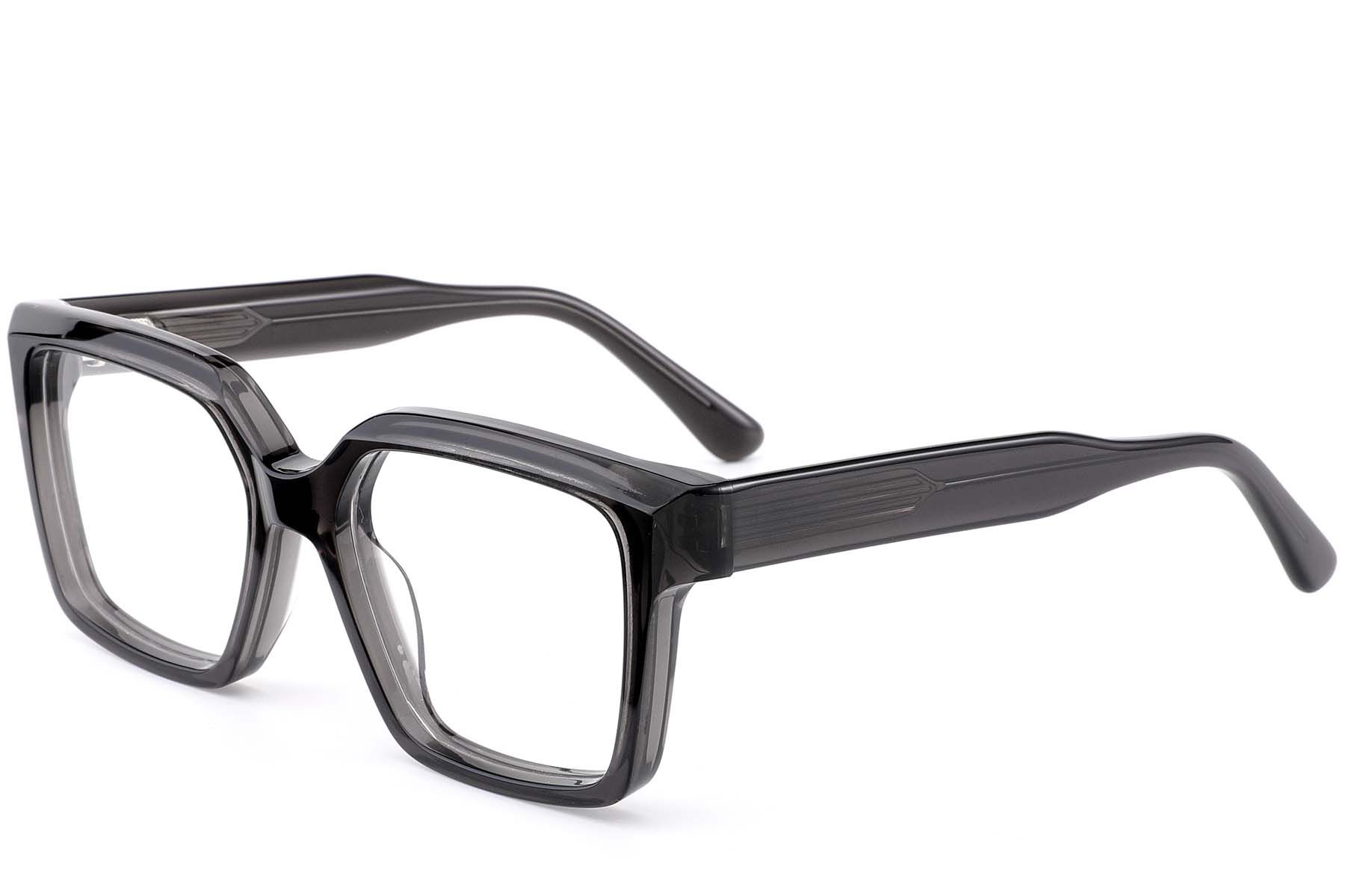 Rectangular Grey Acetate Glasses #BS0522-0026