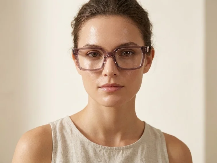 Rectangular Purple Acetate Glasses #BS0522-0028