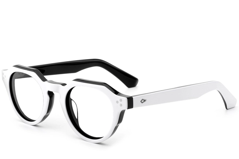 Gafas ovaladas de acetato blanco #BS0522-0029