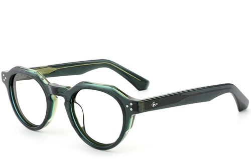 Oval Green Acetate Glasses #BS0522-0031