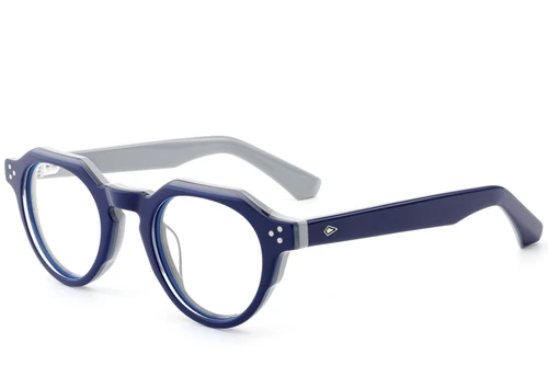 Gafas ovaladas de acetato azul #BS0522-0032