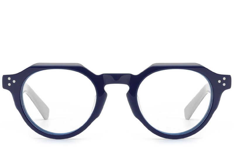 Gafas ovaladas de acetato azul #BS0522-0032