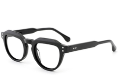 Oval Black Acetate Glasses #BS0522-0033