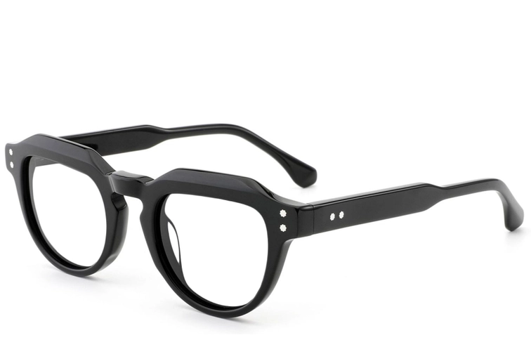 Oval Black Acetate Glasses #BS0522-0033