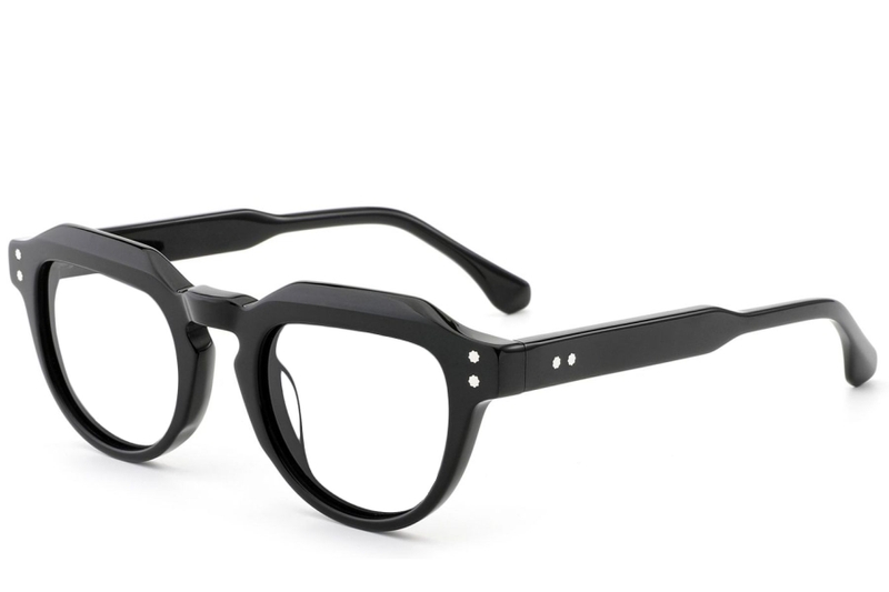 Oval Black Acetate Glasses #BS0522-0033