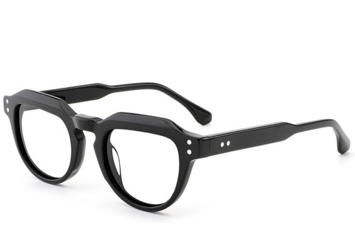 Lunettes ovales en acétate noir #BS0522-0033