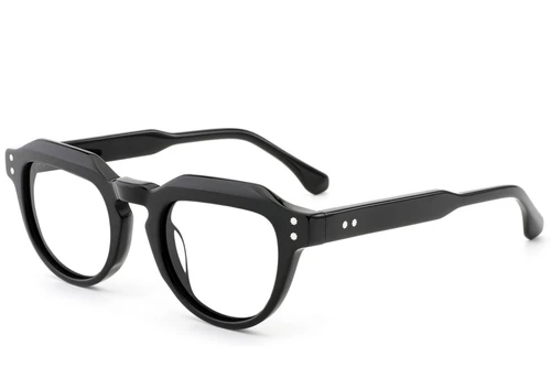 Oval Black Acetate Glasses #BS0522-0033
