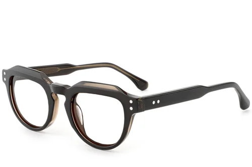 Lunettes ovales en acétate brun #BS0522-0034