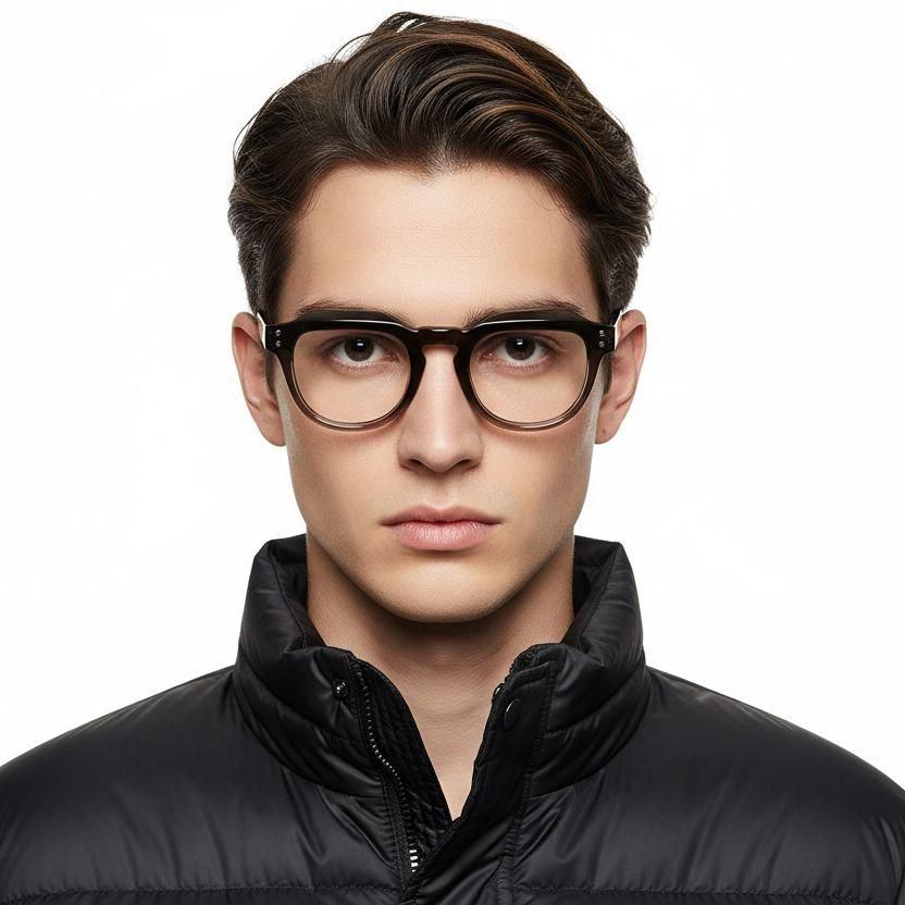 Oval Brown Acetate Glasses #BS0522-0034