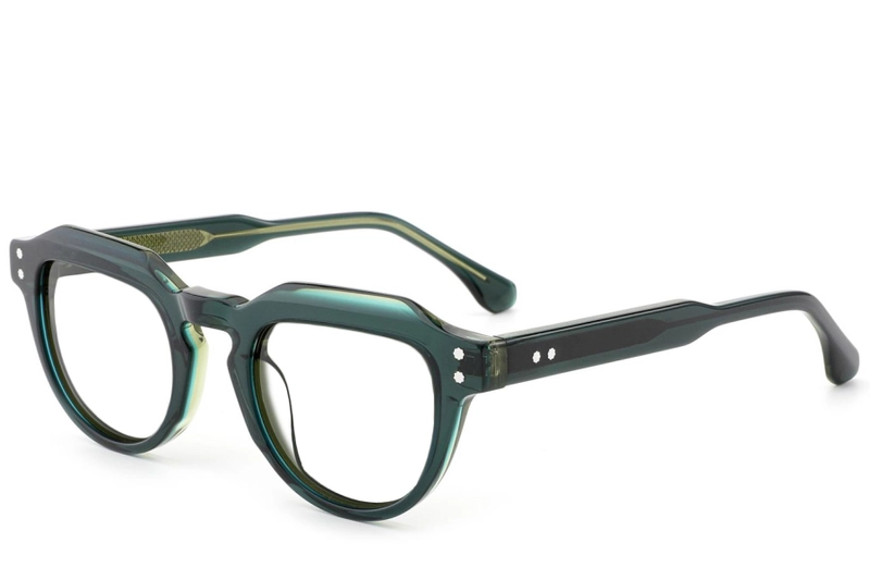 Oval Green Acetate Glasses #BS0522-0035