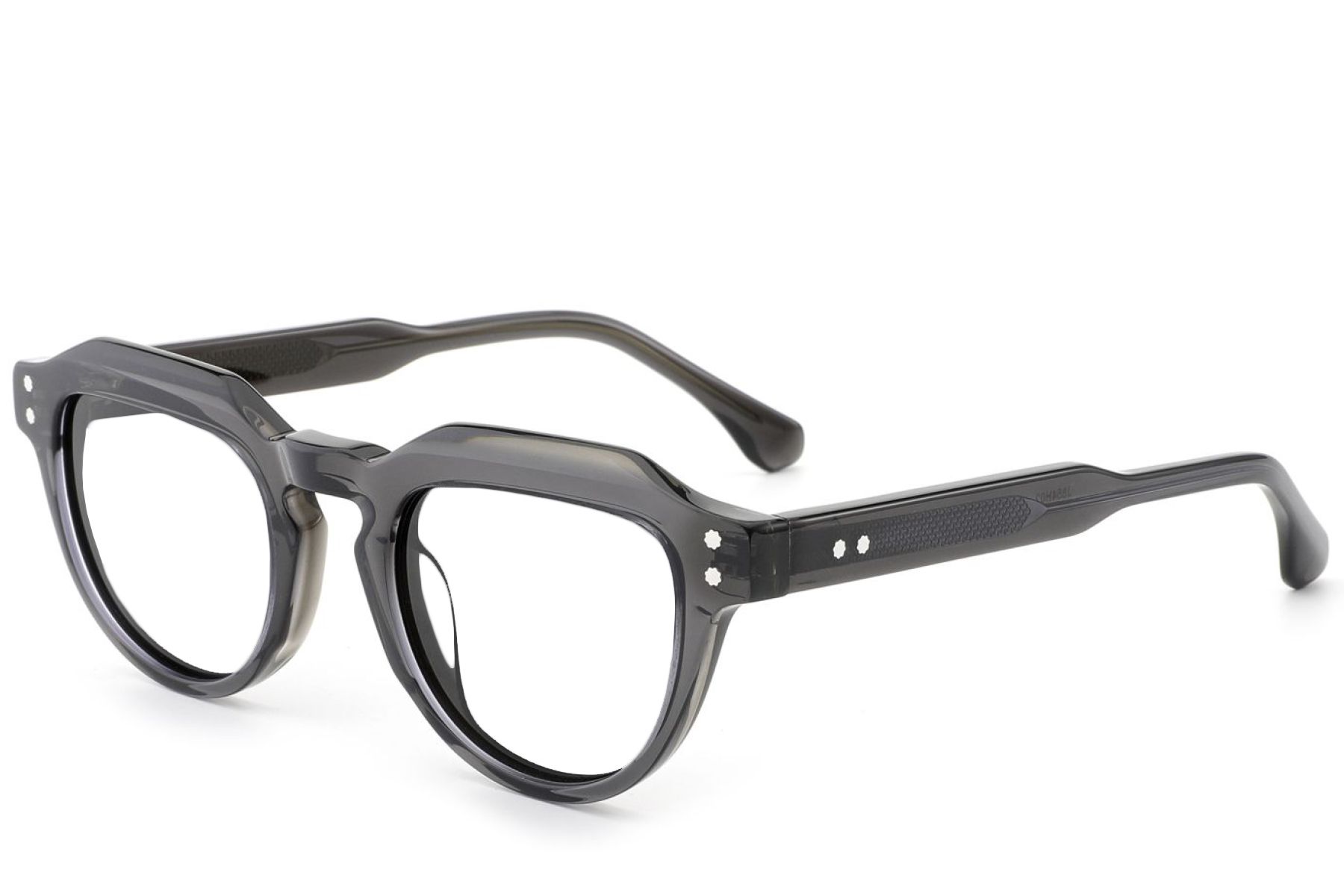 Oval Grey Acetate Glasses #BS0522-0036