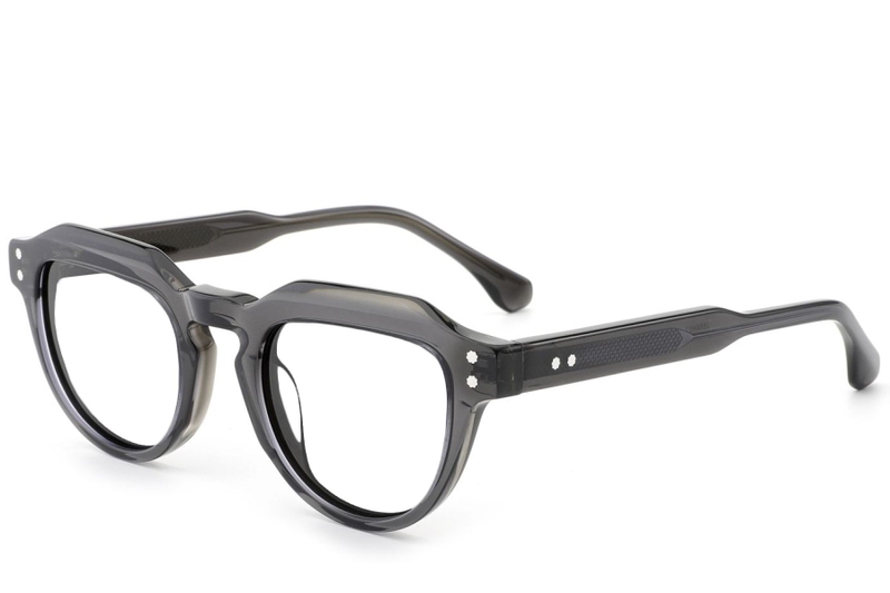 Oval Grey Acetate Glasses #BS0522-0036