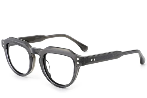 Oval Grey Acetate Glasses #BS0522-0036