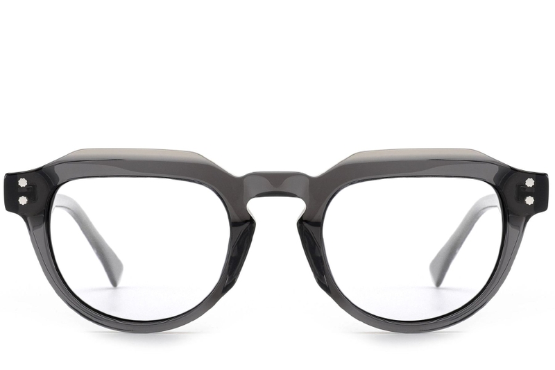Oval Grey Acetate Glasses #BS0522-0036