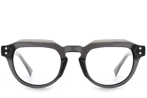 Oval Grey Acetate Glasses #BS0522-0036
