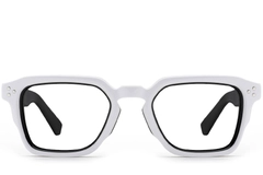 Rectangular White Acetate Glasses #BS0522-0037
