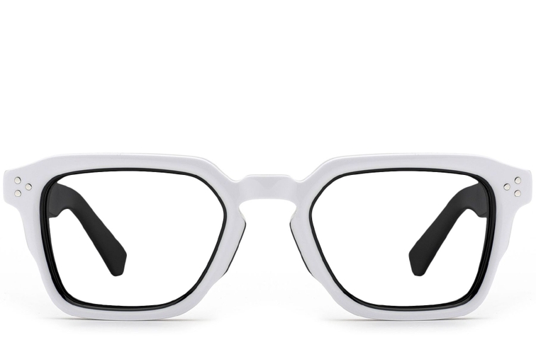 Gafas rectangulares de acetato blanco #BS0522-0037
