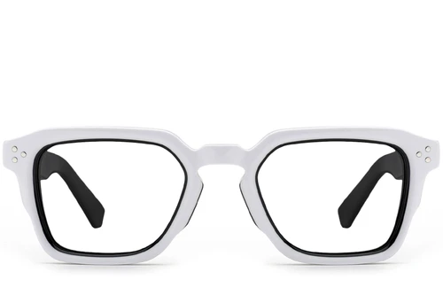 Rectangular White Acetate Glasses #BS0522-0037