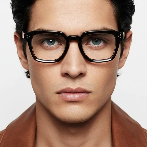 Rectangular Tortoiseshell Acetate Glasses #BS0522-0038