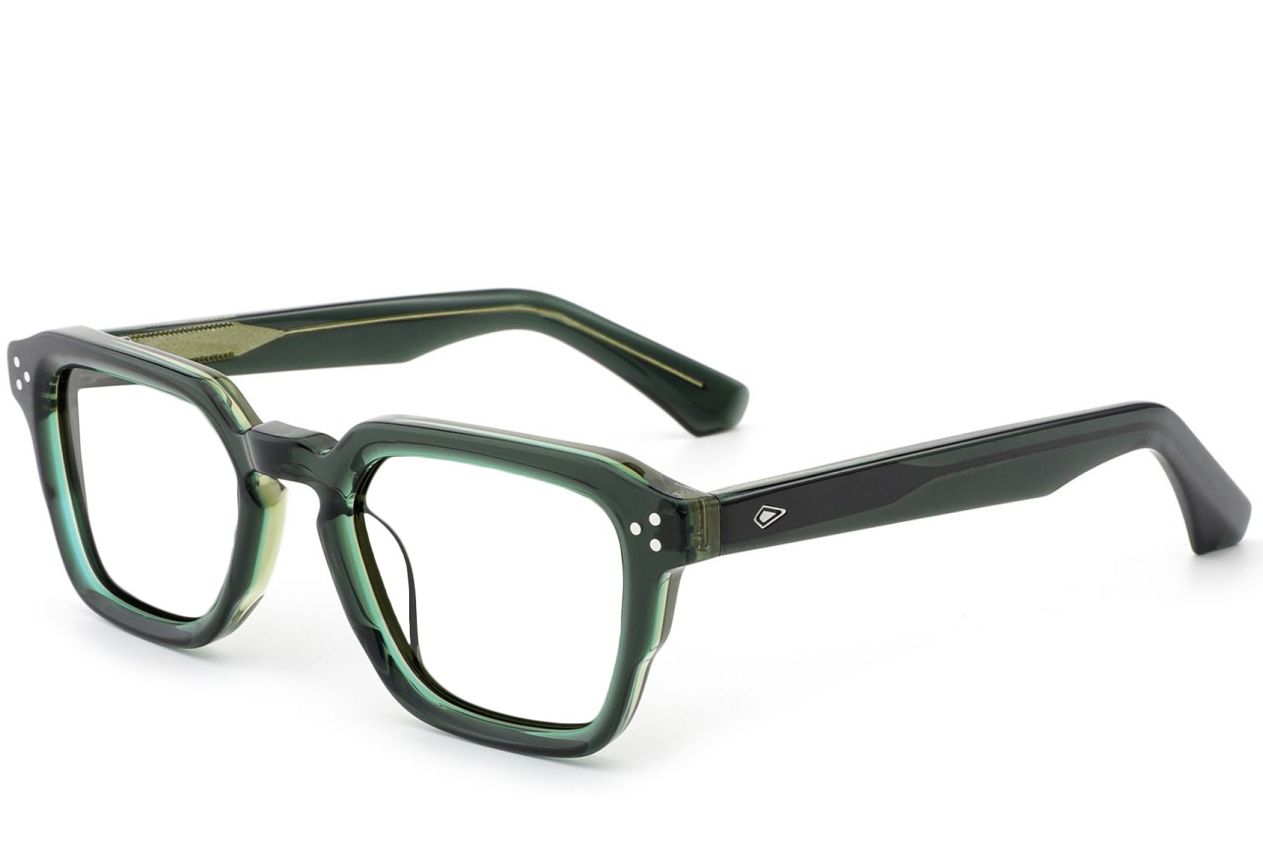 Rectangular Green Acetate Glasses #BS0522-0039