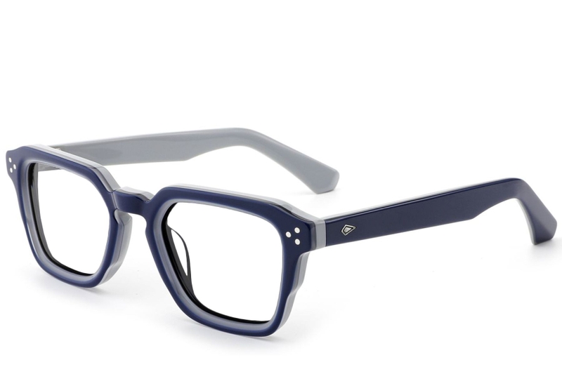 Rectangular Blue Acetate Glasses #BS0522-0040