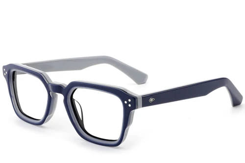 Rectangular Blue Acetate Glasses #BS0522-0040