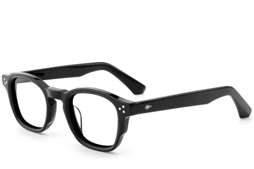 Lunettes ovales en acétate noir #BS0522-0041