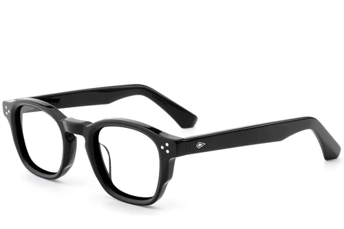Oval Black Acetate Glasses #BS0522-0041