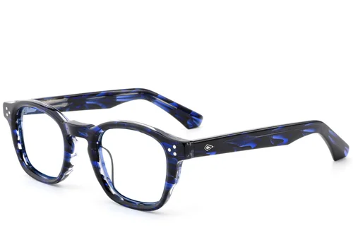 Lunettes ovales en acétate bleu #BS0522-0043