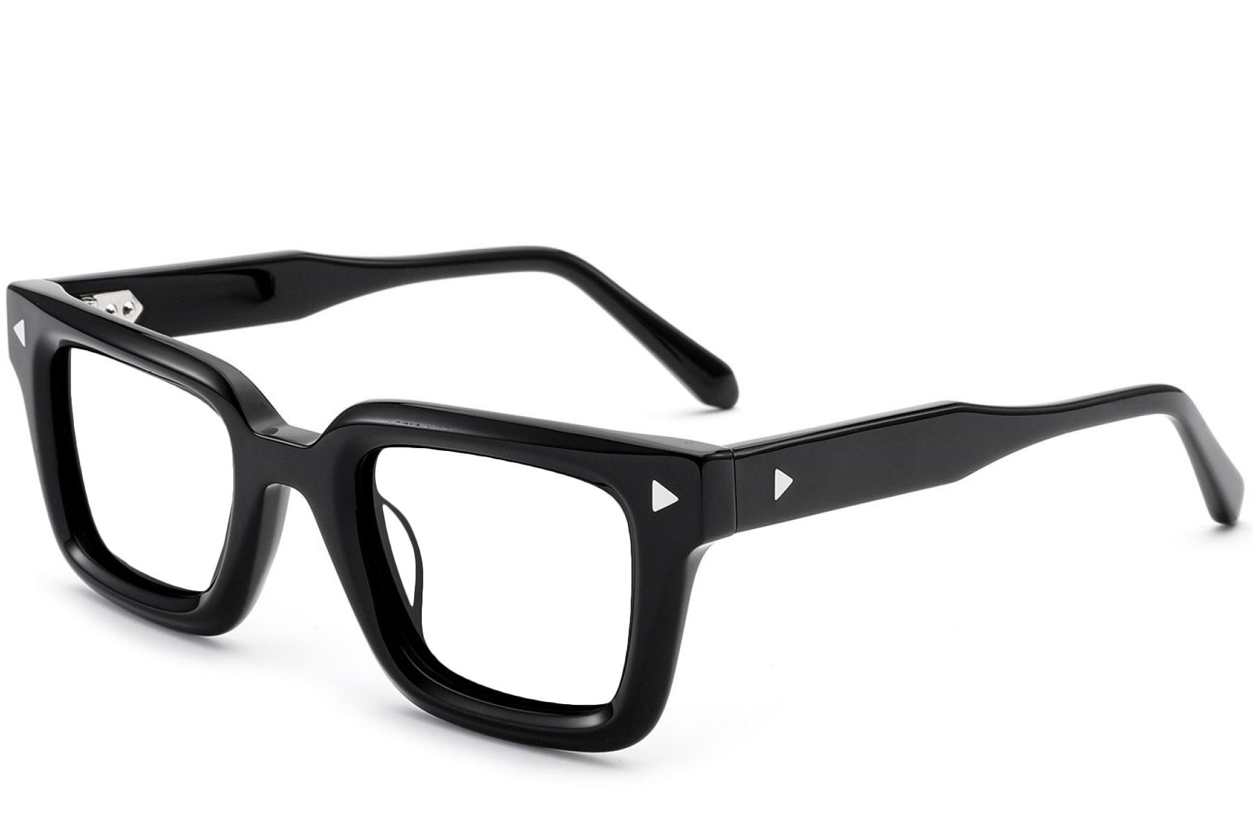 Rectangular Black Acetate Glasses #BS0522-0045