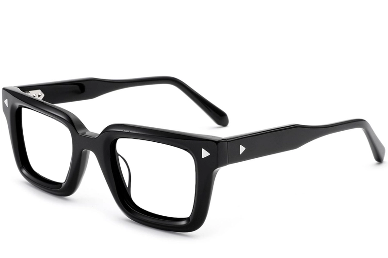 Rectangular Black Acetate Glasses #BS0522-0045