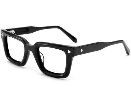 Lunettes rectangulaires en acétate noir #BS0522-0045