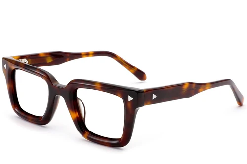 Rectangular Tortoiseshell Acetate Glasses #BS0522-0046