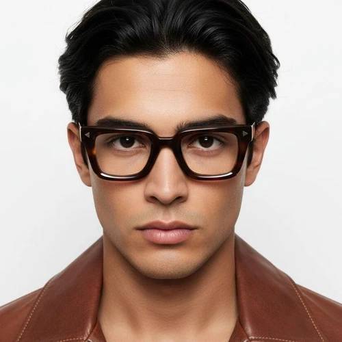 Rectangular Tortoiseshell Acetate Glasses #BS0522-0046