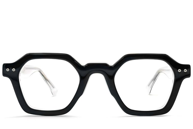 Lunettes géométriques en acétate noir #BS0522-0049