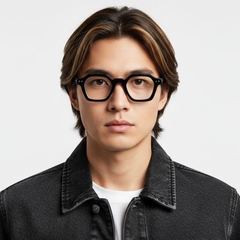 Lunettes géométriques en acétate noir #BS0522-0049