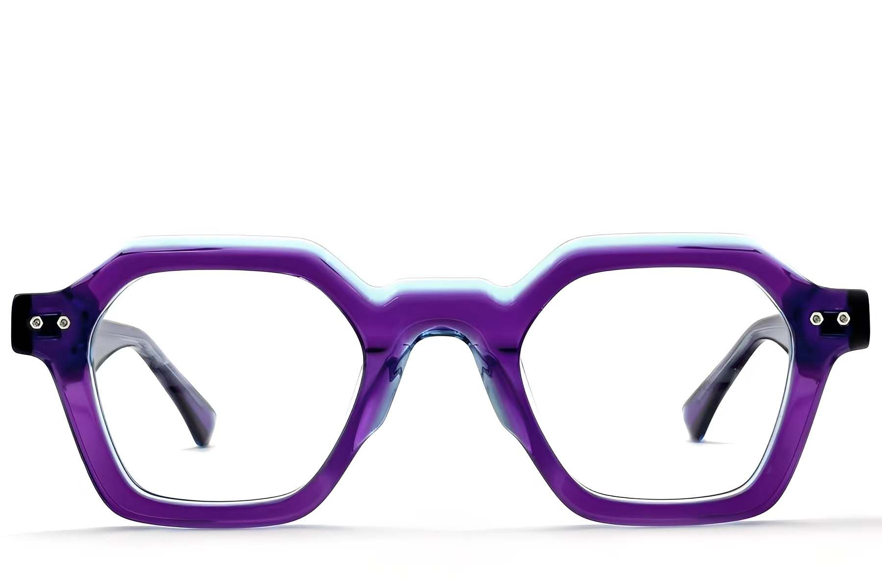 Geometric Purple Acetate Glasses #BS0522-0050