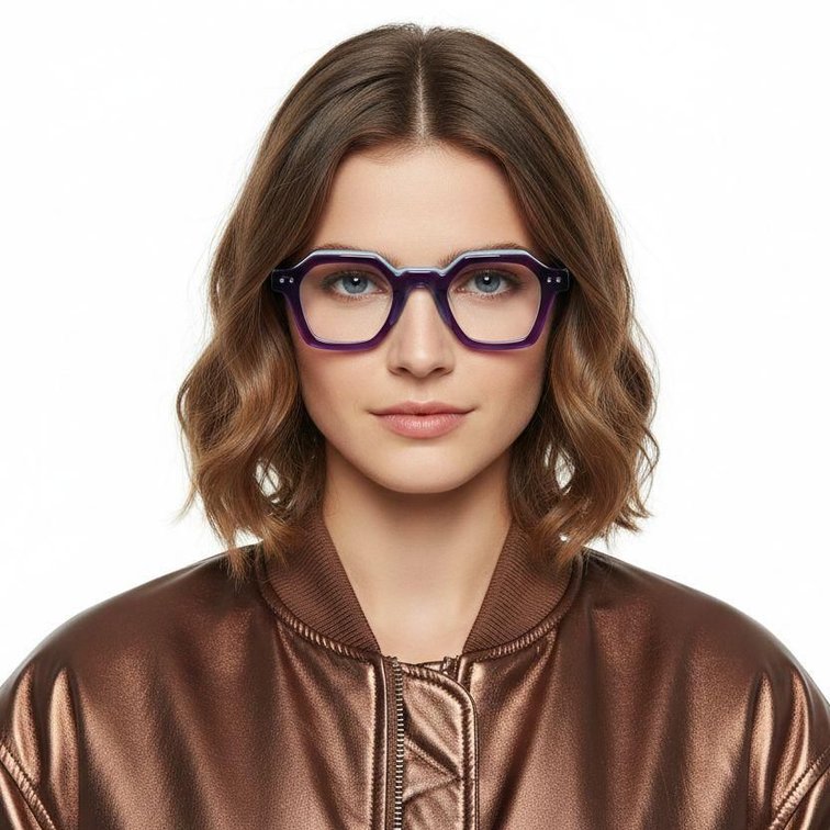 Gafas geométricas de acetato morado #BS0522-0050