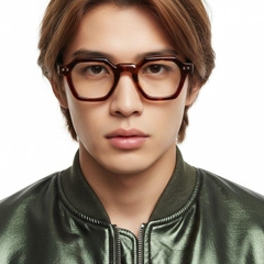 Lunettes en acétate à motif écaille de tortue géométrique #BS0522-0051