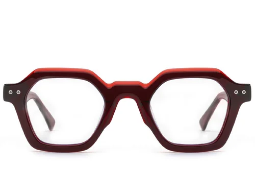 Lunettes géométriques en acétate rouge #BS0522-0052